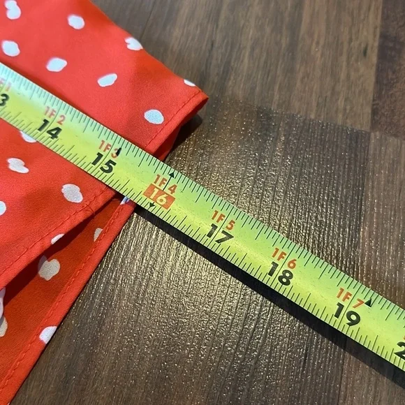 NWT Lulus Kanisha Red Orange Polka Dot Side Button Skirt Size Medium - Picture 11 of 11